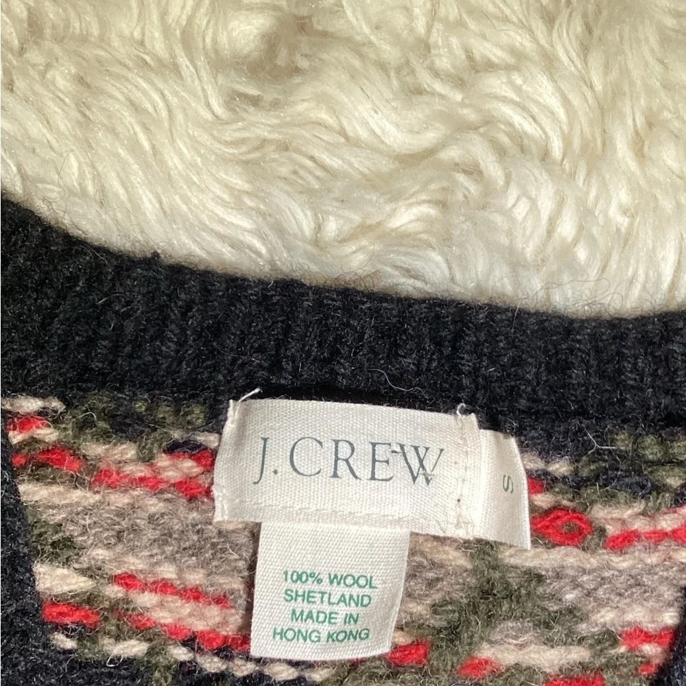 J.crew vintage wool knit jacquard vest size small